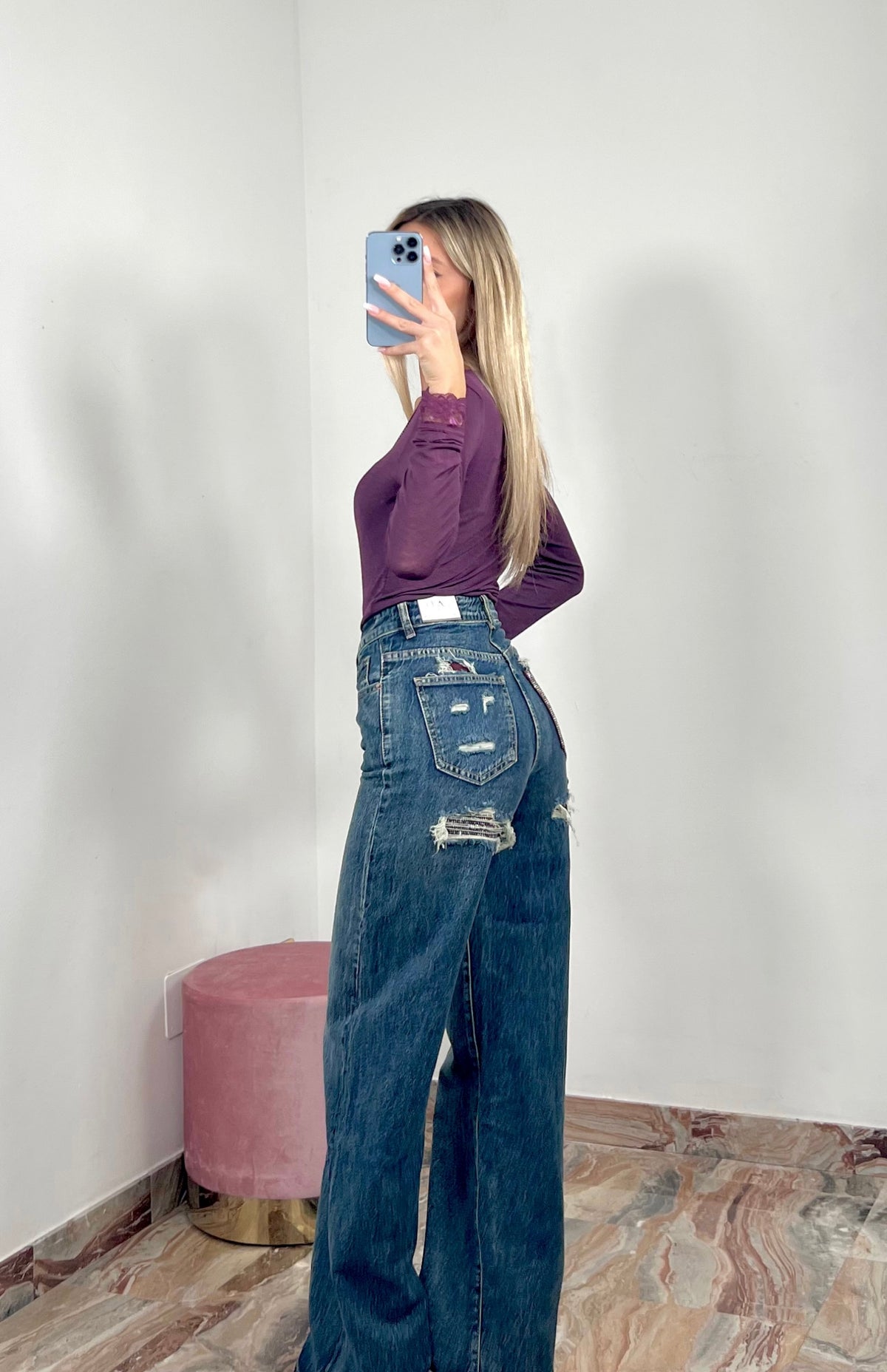 Jeans Pocket Burgundy