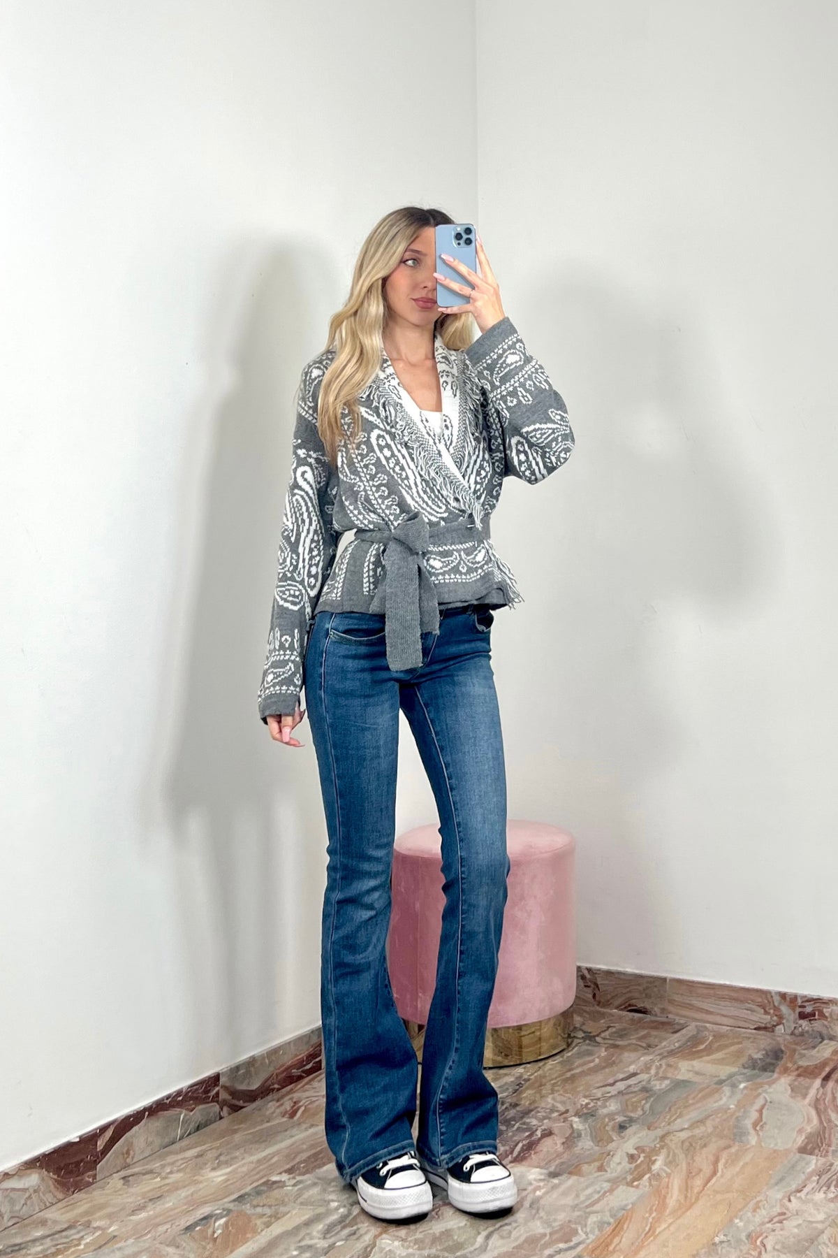Cardigan Icy Crop
